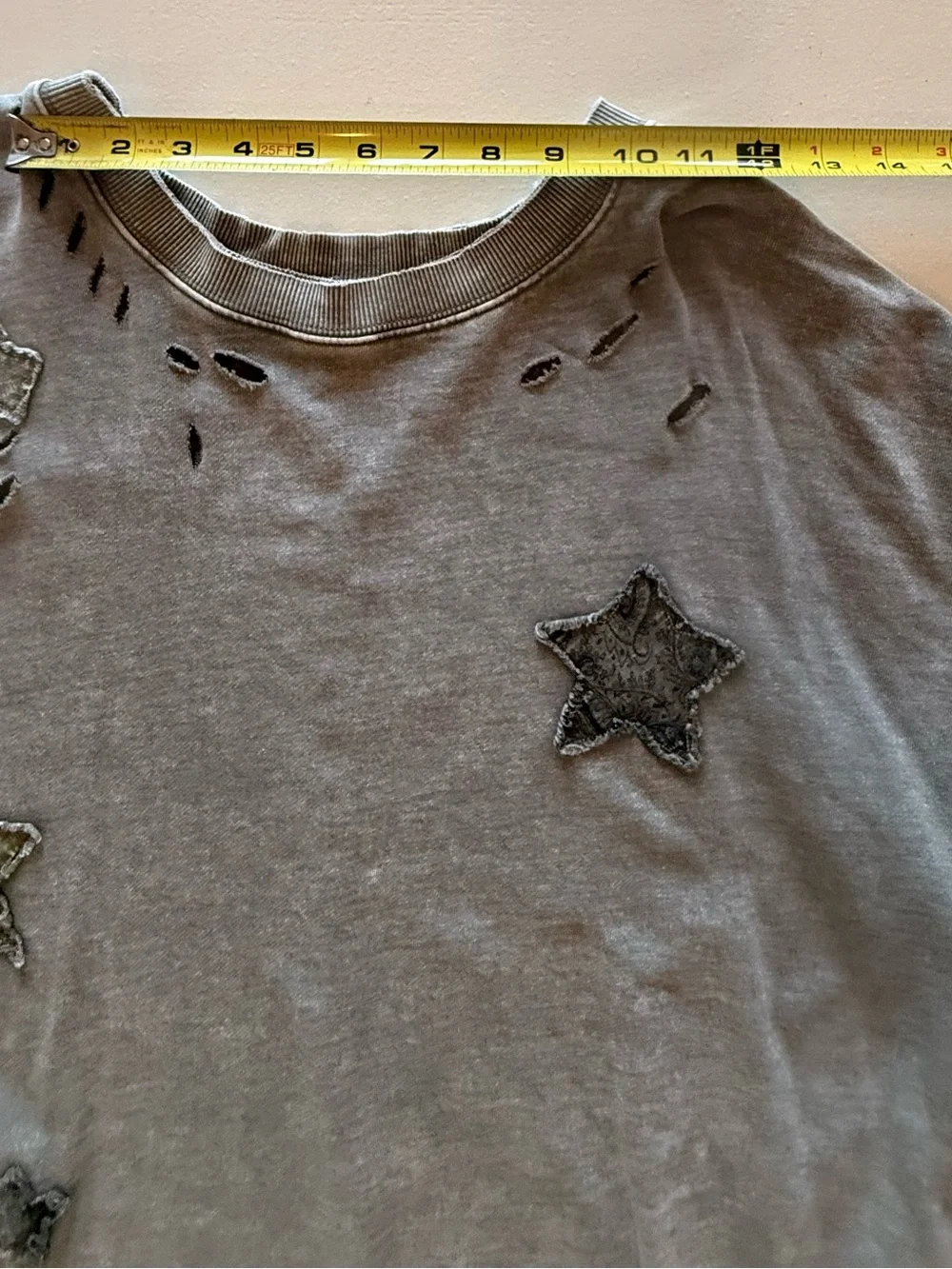 Relaxed Star Appliqué Women's oversized sweatshirt - army green - Picture 8 of 12